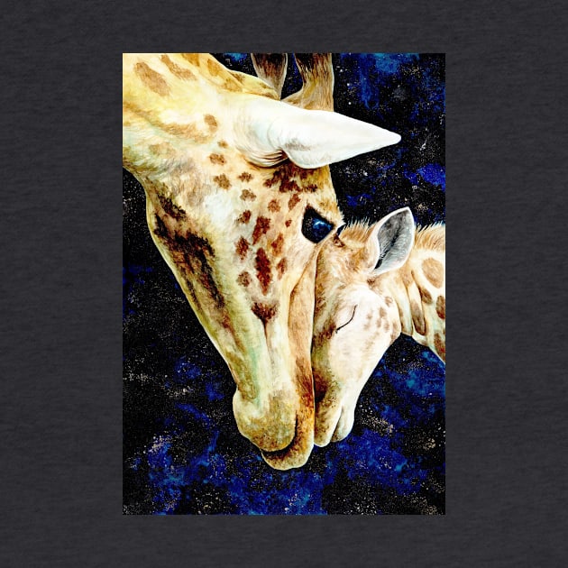 Night sky giraffes by MandalaSoul